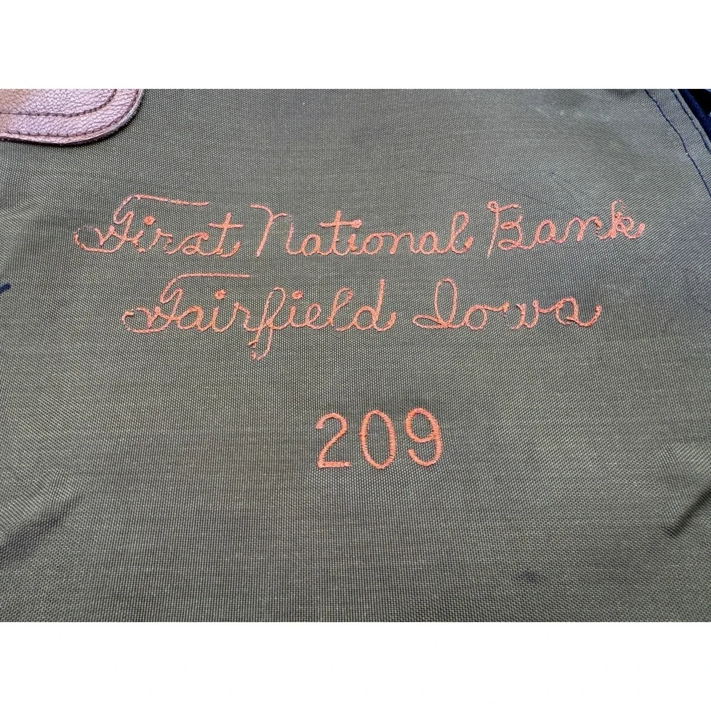 First National Bank Fairfield Iowa NO KEY~ Zipper Money Bag With Lock ~  Vtg 209